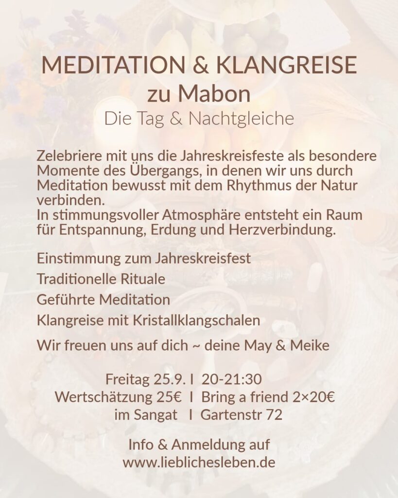 Jahreskreisfest Mabon Meditation & Klangreise